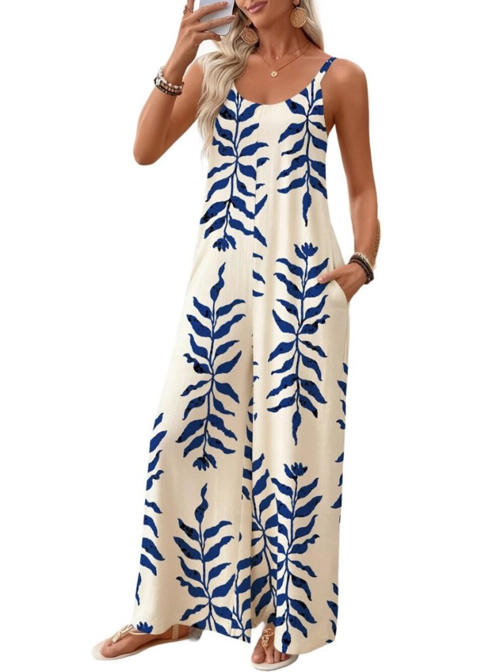 Women's Jumpsuits Printed Wide Leg Rompers Summer Outfits